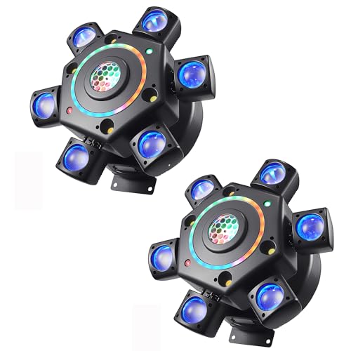 2 PCS Moving Head Dj Lights for Parties, Disco Stage Lights 7-in-1 LED RGBW 6 Arms with Mixed Lighting Effects,DJ Stage Lighting for Party Disco Club Wedding Bar - color: 2-Pack 6 Arms