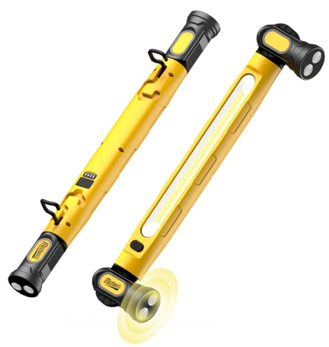 Magnetic Cordless Under Hood Work Light Bar for Mechanic-Yellow | Rechargeable 5200mAh Battery, 3000 Lumens, N45 Magnets, 360° Hooks, IP54 Waterproof & IK08 Impact Resistant for Car Repairing - color: Yellow