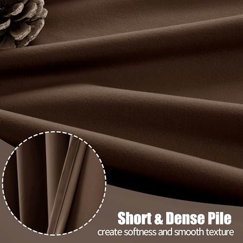 YoungsTex Brown Velvet Curtains 84 Inch Length Living Room Blackout Drapes | Grommet Curtain Privacy for Dining Bedroom Room Darkening, 2 Panels, 52 X 84 Inch - color: Brown, size: 52"W x 84"L (Pack of 2)