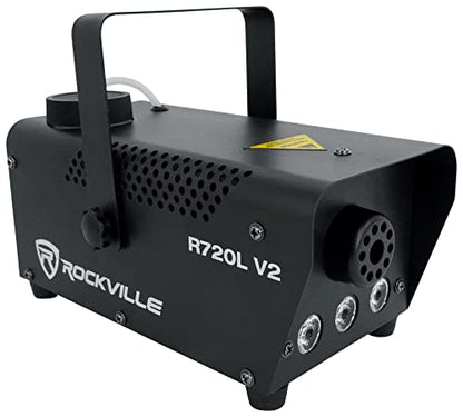 Audiosavings Bundle: Element H6 Pak (6) RGBAW+UV LED Outdoor Wireless DMX Wash Lights Bundle with Rockville Stage Matrix 36 RGB 6x6 Matrix Blinder Light + Fog/Smoke Machine w/Remote+Fluid (3 Items)