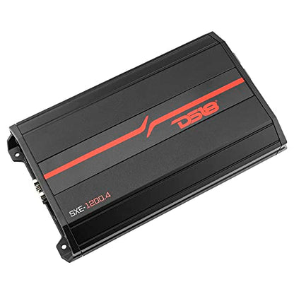 DS18 SXE-1200.4/BK Car Amplifier Stereo Full-Range Class A/B 4-Channel 60x4 RMS @4 OHM 1200 Watts - Powerful and Compact Amp for Speakers in Car Audio System - style: SXE-1200.4/BK