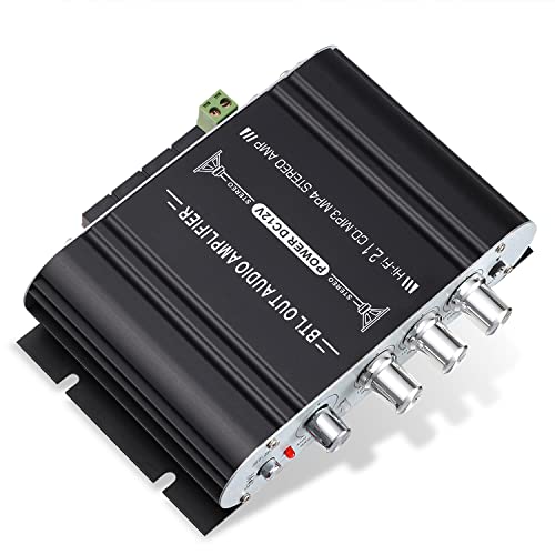 Facmogu ST-838 2.1CH Mini Amplifier, RMS 20Wx2 + 40W Passive Subwoofer Amp | Bass & Treble Control | RCA/AUX Input | Compact Stereo Audio Receiver for Home, Car & DIY Speakers | w/Power Supply - Black - color: ST-838 Black (20Wx2 + Passive Subwoofer)