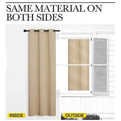 NICETOWN Blackout Curtain Panels, 2 Panels, W29 x L20-inch, Biscotti Beige - color: Biscotti Beige, size: 29"W x 20"L (Pack of 2)