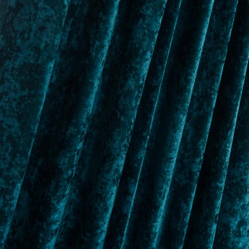 Dark Teal Velvet Curtains - Room Darkening Curtain 84 Inches Long for Bedroom & Living Room, Luxury Look, Rod Pocket Design, (2 Panels), 52W x 84L, Peacock Blue - color: Peacock, size: 52"W x 84"L (Pack of 2)