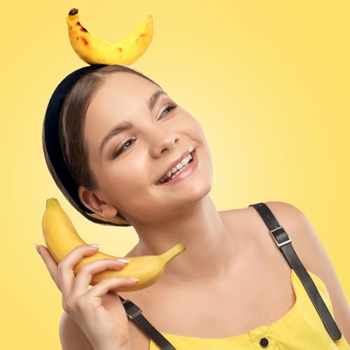 Knitgrip 2 Pcs Funny Headbands Pickle Hot Dog Strawberry Banana Chili Pepper Taco Style Funny Costume Accessories(Banana) - style: Banana