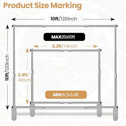 Jiang&Rong 10 x 10ft Heavy Duty Backdrop Stand Kit (Silver) | Adjustable Step and Repeat Banner Stand for Photography, Trade Shows, Photo Booths, Events - color: Silver