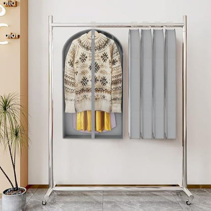 Zilink Suit Bags for Closet Storage Clear Mink Coat Storage Bag 40 in, Grey - size: 40"-4pcs