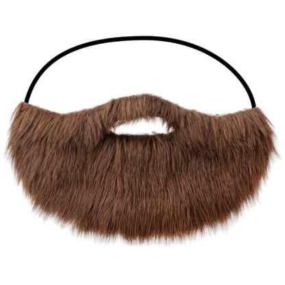 Sibba Beard Brown Men's Fake Beard Costume Facial Hair Mustache | Realistic Fake Beard, With Adjustable Elastic Rope, For Male Makeup Cosplay Party
