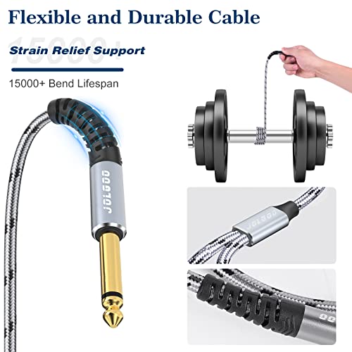 JOLGOO XLR Male to Dual 1/4" TS Mono Y Splitter Microphone Cable, XLR Male to Dual 6.35mm TS Y Adapter Cord, 10 Feet - size: 10 Feet, style: XLR Male to dual 1/4 TS Male