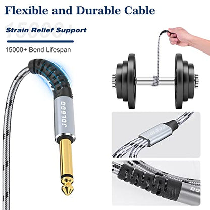 JOLGOO XLR Male to Dual 1/4" TS Mono Y Splitter Microphone Cable, XLR Male to Dual 6.35mm TS Y Adapter Cord, 6.6 Feet - size: 6.6 Feet, style: XLR Male to dual 1/4 TS Male
