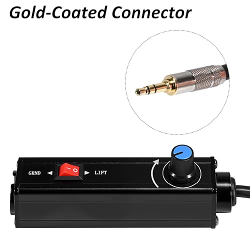 AUX to XLR Isolation Box, 3.5mm TRS to 3-Pin XLR Hum Eliminator with Volume Control, Built-in Audio Transformer & Ground Lift Switch, 3.3ft Cord, Removable Gold Coated AUX Plug