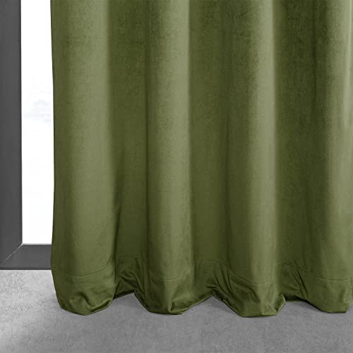HPD Half Price Drapes Signature Grommet Blackout Velvet Curtains 108 Inches Long Heat & Full Light Blocking Blackout Curtains for Bedroom & Living Room (1 Panel), 50W x 108L, Basque Green - color: Basque Green, size: 50"W x 108"L (Pack of 1)