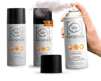3 Pack Atmosphere Aerosol Haze/Fog Spray for Photography - Safe & Portable Mini Fog Machine Alternative - Smoke and Light Ray Effects Maker for Indoor and Outdoor, No Battery - Made in The USA - size: 3 pack