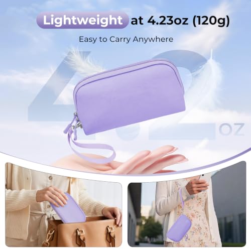 FYY Travel Cable Organizer - 8 Compartments, Lightweight, Water Repellent - color: Purple, size: (M) 8.9"× 5.1"× 3.3"