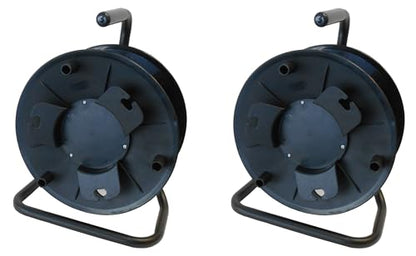 Audio2000'S ADC2716B2 Two-Pack Black Portable Cable Reels/Cord Reels, Each with a Reel Lock/Stopper, Capacity of Each Reel: 330 feet of 6mm Cable/Cord (Total Two Cable Reels)