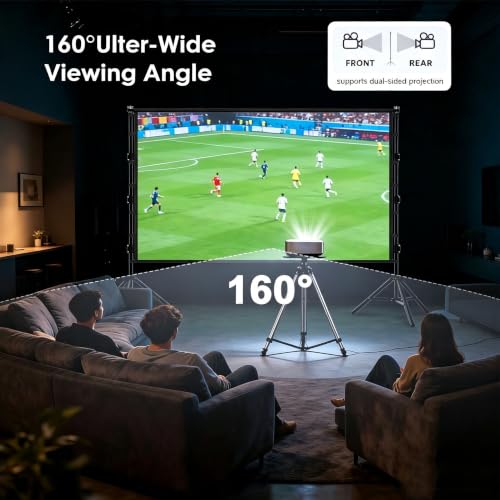 Outdoor Projector Screen with Stand, 84 inch Indoor Movie Screen 16:9 4K Rear Front Portable Projection Screen, Quick Setup Foldable Travel Home Theater Screen with Carry Bag for Backyard Camping - size: 84 inch-ZJ