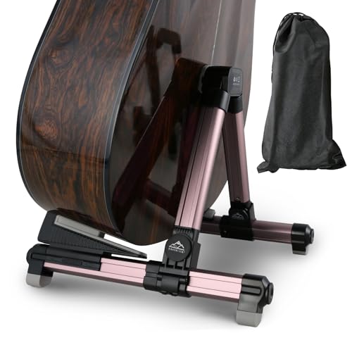 EASTROCK Portable Tripod A Frame Aluminium Music Stand,Pink | Folding Guitar Stand,for Acoustic Electric Guitars, Bass, Violin, Ukulele, Banjo - color: pink