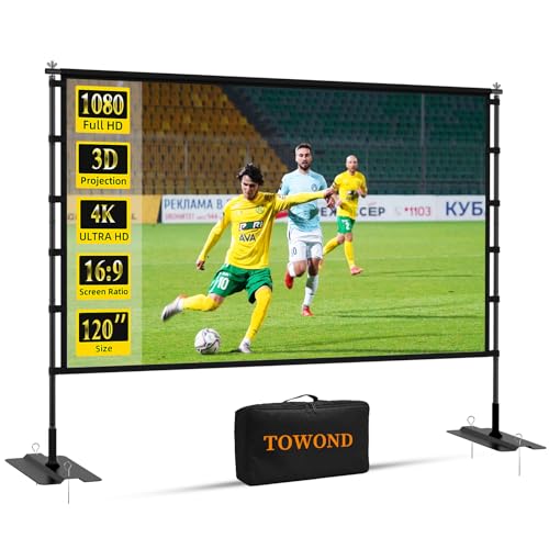 120 Inch Projector Screen, TOWOND Extra-Large and Extremely Stable Base