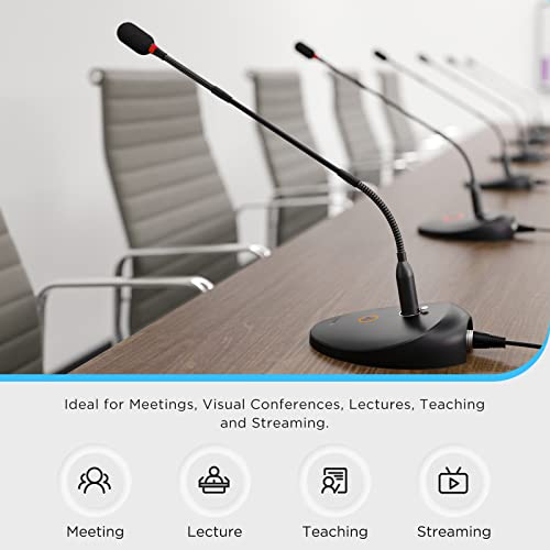 BOYA 18" Gooseneck Condenser Microphone with Desktop Base, LED Indicator - Podium Microphone for Conference Meeting Video Live Streaming Lecture Speech Podcast (XLR Interface BY-GM18CB) - size: BY-GM18CB