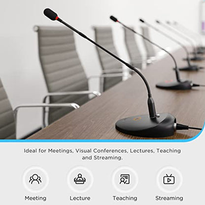 BOYA 18" Gooseneck Condenser Microphone with Desktop Base, LED Indicator - Podium Microphone for Conference Meeting Video Live Streaming Lecture Speech Podcast (XLR Interface BY-GM18CB) - size: BY-GM18CB