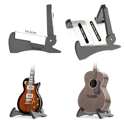 DIDA Portable Travel Guitar Stand, Lightweight Stable A- Frame Plastic Guitar Stand Holder for Acoustic, Electric Guitars, Ukulele, Foldable Guitar Stand Floor, Single Guitar Holder (Black) - color: Black