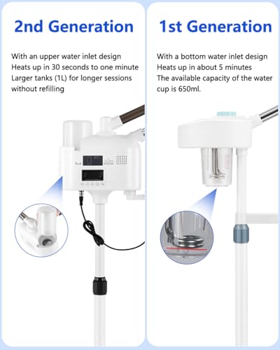 Artist hand Professional Facial Steamer with 5X LED Magnifying Lamp 4 in 1 | Hot and Cold Facial Steamer, Esthetician Steamer for Facial Fast Heating, Skin Care Machine for Beauty Salon Spa Home Use - size: White Hot/Cold & Magnifying Lamp 4-IN-1