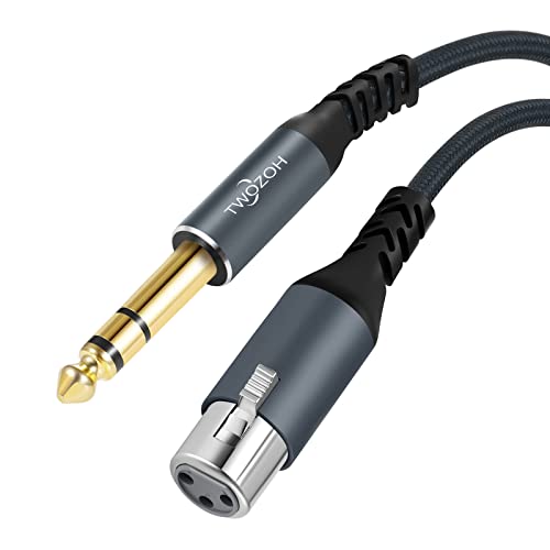 Twozoh XLR Female to 1/4 TRS Cable 10FT, Braided 6.35mm Stereo Jack Balanced to 3pin XLR Microphone Cable - color: 1/4 to XLR Female, size: 10FT