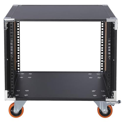 Movable AV Gear Rack 8U 19in Mobile Floor Standing Network Device Storage Cabinet Stand - Audio Stereo Studio DJ Equipment Rack Server IT Data Devices Storage Cabinet Enclosure with Castors - size: 8U