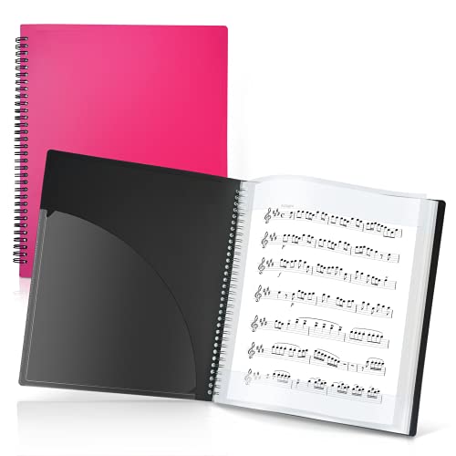 CRANBURY Sheet Music Folder 8.5x11, Dual-Use Music Binder, Pink - color: Berry Pink, size: 8.5x11"