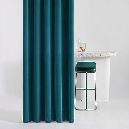 MUMFAS Teal Blue Velvet Curtains 80 Inches Long, Back Tab Rod Pocket Soundproof Room Darkening Window Velvet Drapes Light Blocking Privacy Assured for Living Room Bedroom W52 x L80, 2 Pcs - color: Teal Blue, size: 52"W x 80"L (Pack of 2)