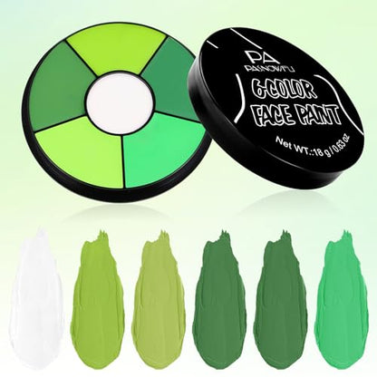 Green Face Body Paint, 6 Colors Body Paint SFX Makeup Palette | Cream Washable Green Face Paint for Adults Cosplay, Halloween SFX Costumes Body Paint for Witch, Monster, Costumes Party - color: Witch Makeup
