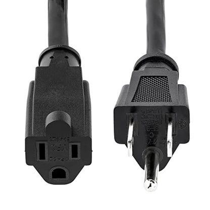 StarTech 15ft Heavy Duty Extension Cord, Black (HX-15F-POWER-CORD) - size: 15 ft, style: 14 AWG/15A/125V