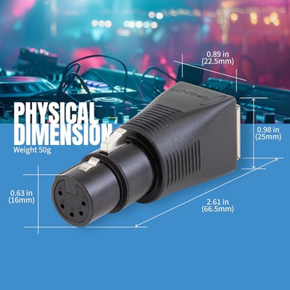 SIRS-E 2-Pack - CPoint XLR RJ45 Adapter CAT-5 Ethernet to DMX512 Cable Converter, Female 5-Pin, XLRJ45-5F - style: Female 5-Pin