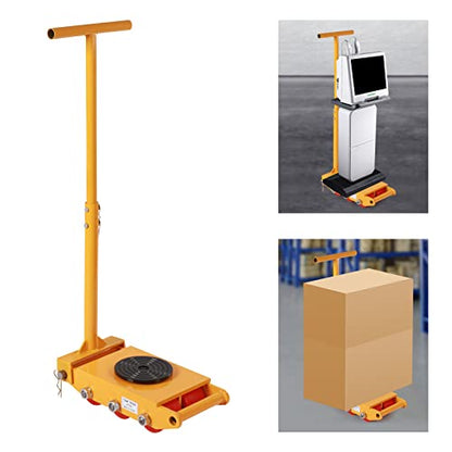 8T Industrial Machinery Mover Heavy Duty Machine Skates W/360° Rotation Cap, 6 Roller Wheels Machinery Skate Dolly 17600lbs Heavy Equipment Movers Dolly Warehousing Transportation Mover Tool