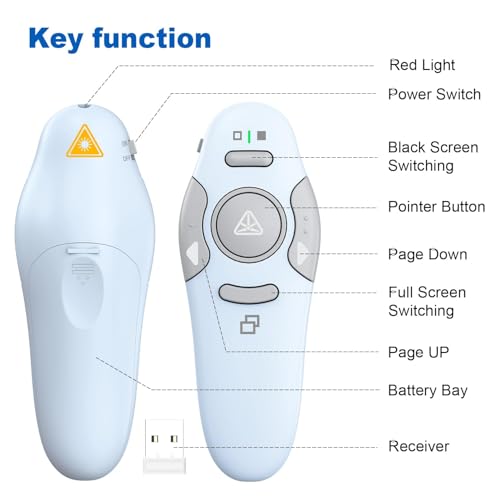QUI Presenter Clicker Bundle | BK600 Slim-Shaped USB A Purple & BQ100 Remote-Shaped USB A Blue