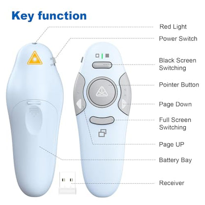 QUI Presenter Clicker Bundle | BK600 Slim-Shaped USB A Purple & BQ100 Remote-Shaped USB A Blue