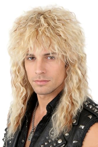 70's 80's Rock Mullet Wig Blonde Curls Halloween Costume Fashion Wigs Fancy Party Accessories Wigs - color: Golden/10