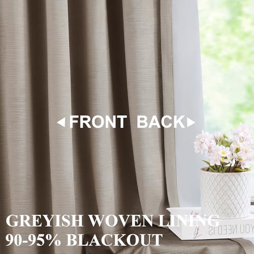 Vision Home Mocha Tan Velvet Pinch Pleated Blackout Curtains 40Wx95L Inches - color: Mocha Tan, size: 40"W x 95"L (Pack of 2)