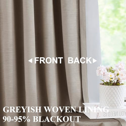 Vision Home Mocha Tan Velvet Pinch Pleated Blackout Curtains 40Wx95L Inches - color: Mocha Tan, size: 40"W x 95"L (Pack of 2)