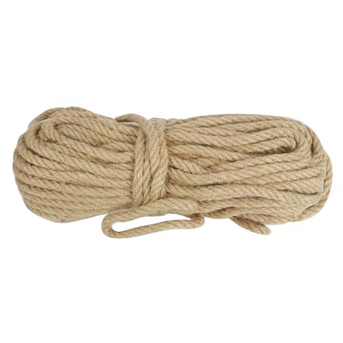 DEDU Hemp Rope 3/8 Inch X 100 Ft, Natural Twisted Twine Sisal Rope 4 Strand, Manila for Crafts Heavy Duty Multipurpose for Cat Scratcher, Docks, DIY Projects. - size: 100 feet, style: 0.375 inch