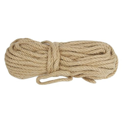 DEDU Hemp Rope 3/8 Inch X 100 Ft, Natural Twisted Twine Sisal Rope 4 Strand, Manila for Crafts Heavy Duty Multipurpose for Cat Scratcher, Docks, DIY Projects. - size: 100 feet, style: 0.375 inch
