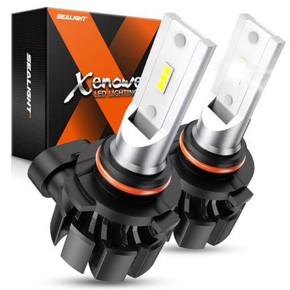 SEALIGHT 9006/HB4 LED Fog Light Bulbs, 600% High Bright 6500K Cool White Fog Lights, 50000HRS Lifespan Replacement 9006 Fog Light Bulbs Non-Polarity, Pack of 2 - color: White, size: 9006/Hb4