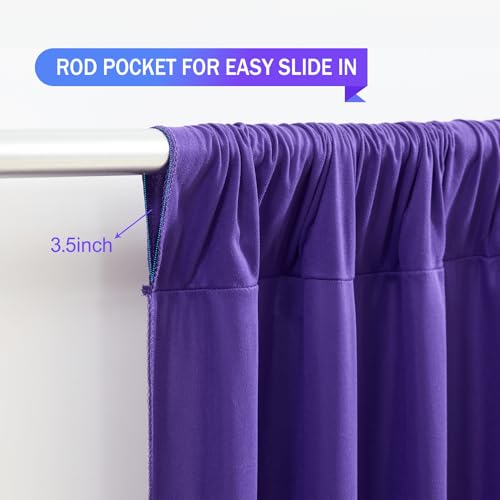 Purple Backdrop Curtains 2 Panels-Wrinkle-Free Purple Curtains Polyester Photography Drapes for Baby Shower Birthday Party Photo Background Backdrop Stand- 8 X10FT - color: Purple, size: W4' x H10'(2 panels)