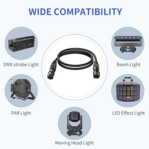SMALL-EYE 5 Pin DMX Cables 15 ft 4-Pack, 4-Core Male to Female - size: 15 feet -4 Packs