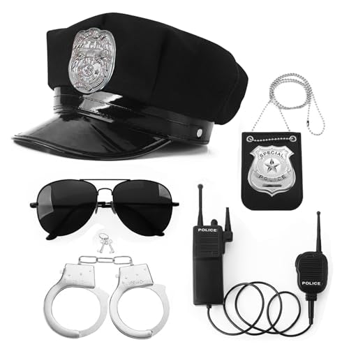 Police Costume Accessories Adjustable Cop Hat for Adult Kids Police Officer Theater Dress Up Theme Party Halloween costume Accessories