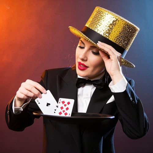 Top Hat for Men Women Adult, Magician Victorian Pilgrim Theatrical Clown Bowler Tailcoat, Cosplay Costume - color: Yellow