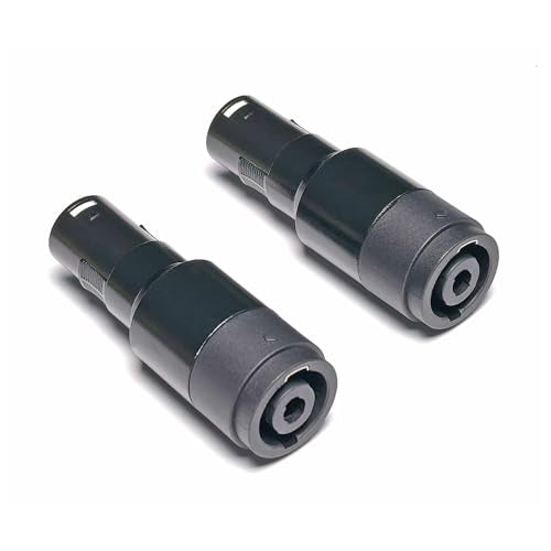 WJSTN XLR to Speakon Adapter, Black, Professional 3-Pin Male to Female Connector, 2 Pack, for PA Systems, DJ Equipment, Amplifiers, Mixing Consoles (XLR Male to Speakon Female) - style: XLR Male to Speakon Female