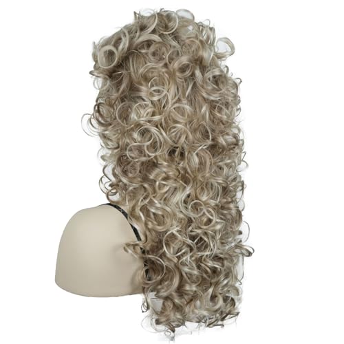 Aimole Long Curly Wigs Synthetic Blonde Highlighted Cosplay Women Wig Heat Resistant Hair (H16/613) - color: H16/613 Blonde Highlighted