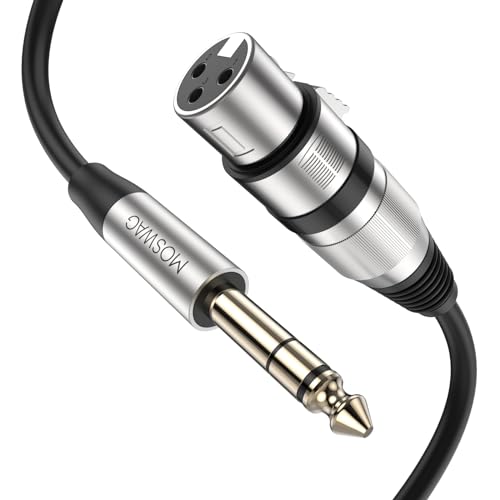 MOSWAG TRS to XLR 1/4 Inch to XLR Female 6.35mm TRS Jack Instrument Cable | XLR Female to 1/4 Mic Speaker Cord 10M/32.8FT for Speaker Amp Audio Sound Consoles Studio Recording Live Performance - size: 32.8 ft
