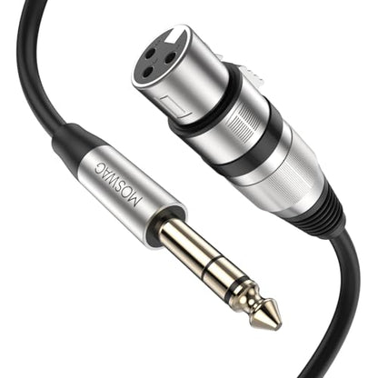 MOSWAG TRS to XLR 1/4 Inch to XLR Female 6.35mm TRS Jack Instrument Cable | XLR Female to 1/4 Mic Speaker Cord 10M/32.8FT for Speaker Amp Audio Sound Consoles Studio Recording Live Performance - size: 32.8 ft